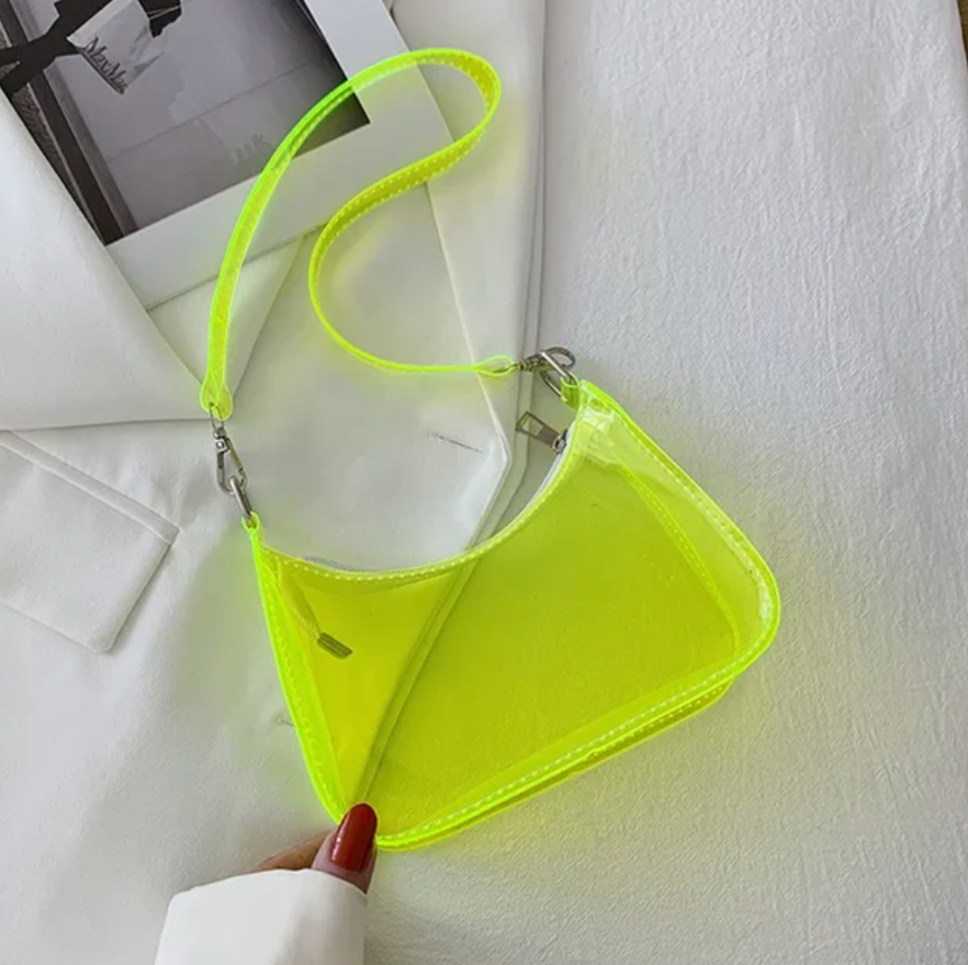 Jelly Shoulder Clutch Mini Underarm Zipper Clear Transparent Y2k Handbag