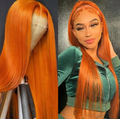 🔥Ginger Orange Straight Human Hair HD Lace Brazilian Human Hair Wig