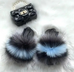 Girls Pearl Chain Handbag And Faux Fluffy Slipper Toddlers Cute Accessory Set
