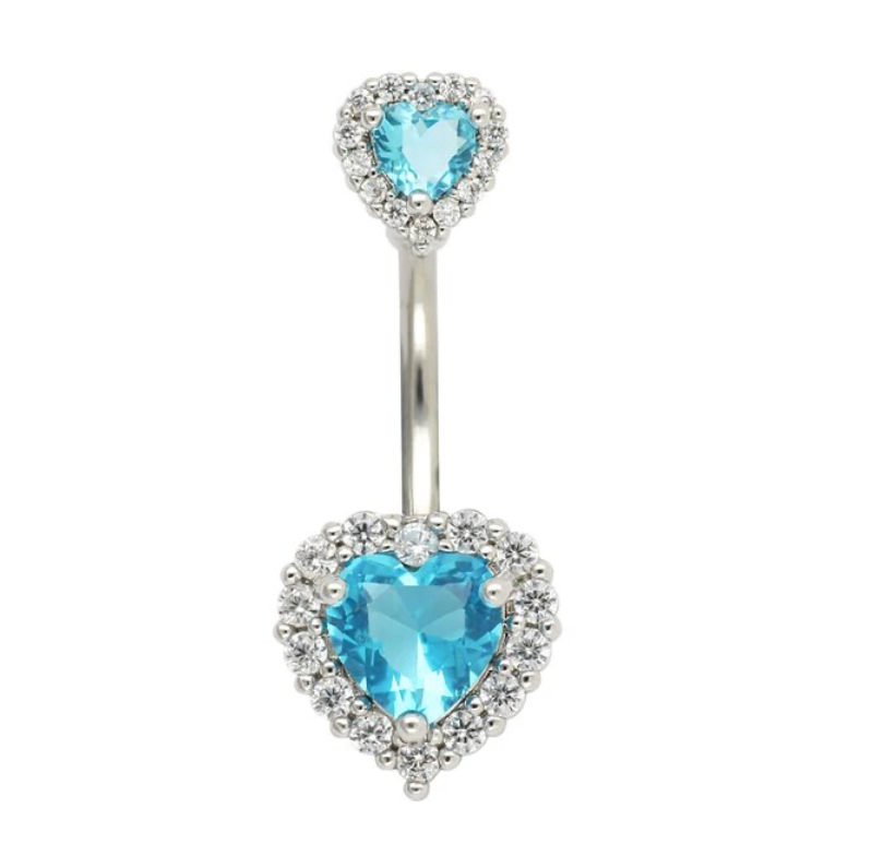 14G Heart Navel Piercing Belly Button Ring Surgical Stainless Steel Belly Piercing Jewelry