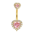 14G Heart Navel Piercing Belly Button Ring Surgical Stainless Steel Belly Piercing Jewelry