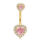 14G Heart Navel Piercing Belly Button Ring Surgical Stainless Steel Belly Piercing Jewelry