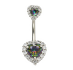 14G Heart Navel Piercing Belly Button Ring Surgical Stainless Steel Belly Piercing Jewelry
