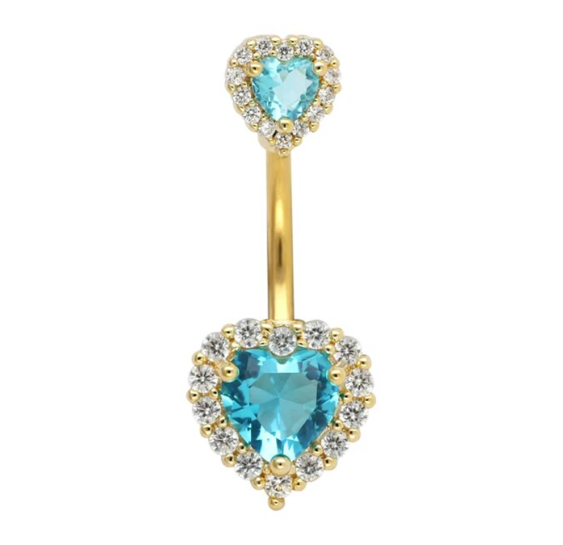 14G Heart Navel Piercing Belly Button Ring Surgical Stainless Steel Belly Piercing Jewelry