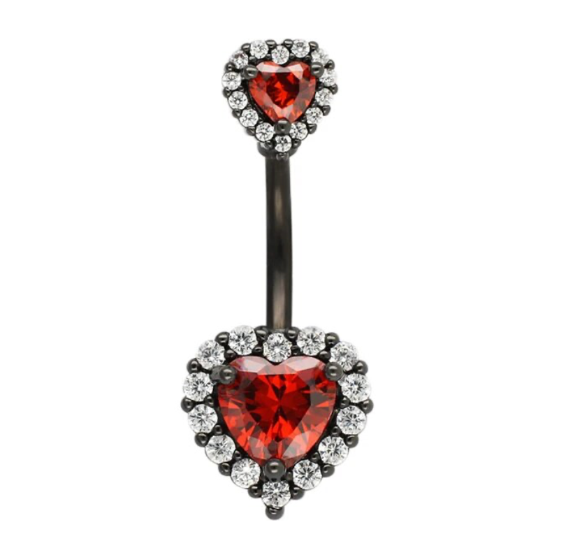 14G Heart Navel Piercing Belly Button Ring Surgical Stainless Steel Belly Piercing Jewelry
