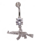 Dangle Belly Button Piercing 1 Pcs Gun Gem Design Fashion Body Piercing