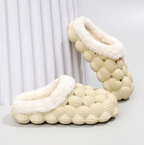 Cute Fur Bubble house Shoes Furry Slippers Close Toe Slides