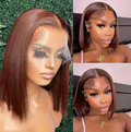 Short Bob Chocolate Brown #4 Brazilian Human Hair 13x4 Lace Front Wig