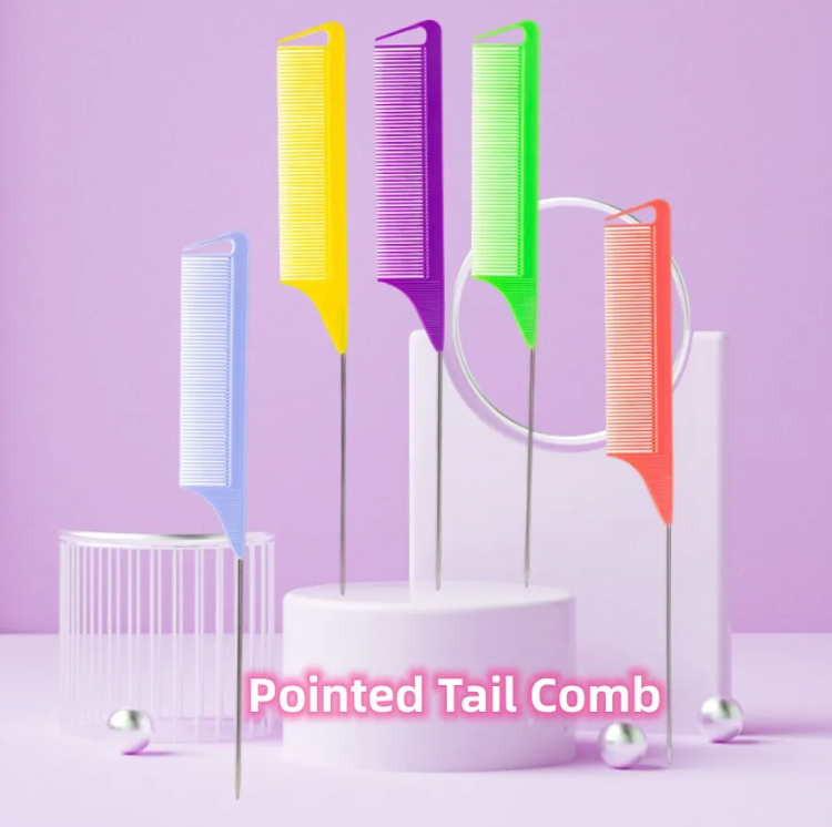 12/5 Pcs Rat Tail Comb Set Professional Pick Comb Hair Styling Detangling Accessory Set