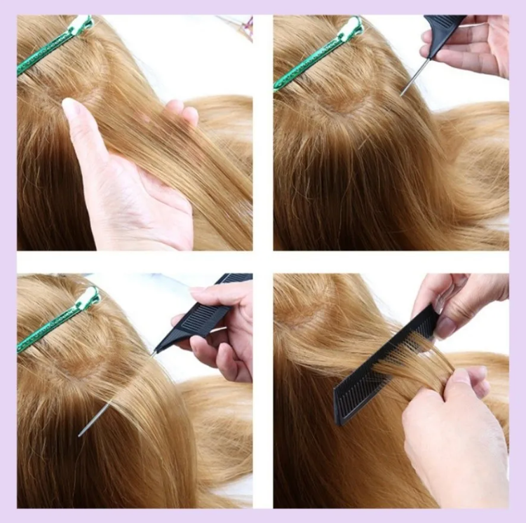 12/5 Pcs Rat Tail Comb Set Professional Pick Comb Hair Styling Detangling Accessory Set