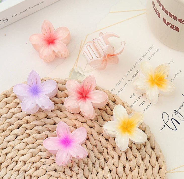 1pcs Hawaiian Fashion Flower Hair Claw Clip Ponytail holder Woman’s Hairclip Accessory