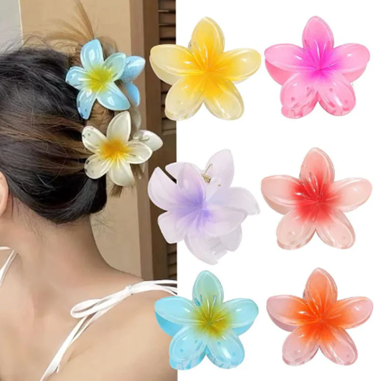 1pcs Hawaiian Fashion Flower Hair Claw Clip Ponytail holder Woman’s Hairclip Accessory
