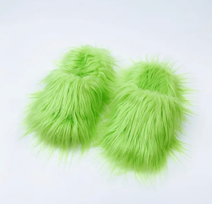 Fashion cotton Open toe slippers Woman Trending Furry Style Shoes