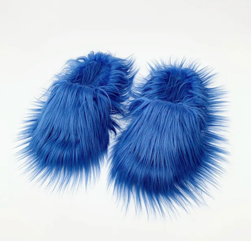 Fashion cotton Open toe slippers Woman Trending Furry Style Shoes