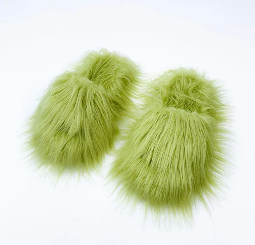 Fashion cotton Open toe slippers Woman Trending Furry Style Shoes