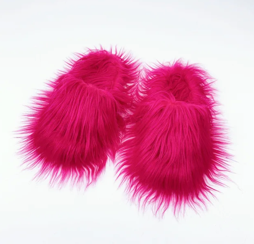 Fashion cotton Open toe slippers Woman Trending Furry Style Shoes