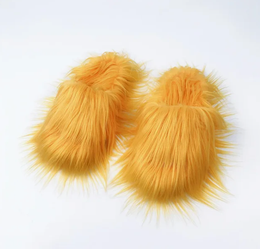 Fashion cotton Open toe slippers Woman Trending Furry Style Shoes