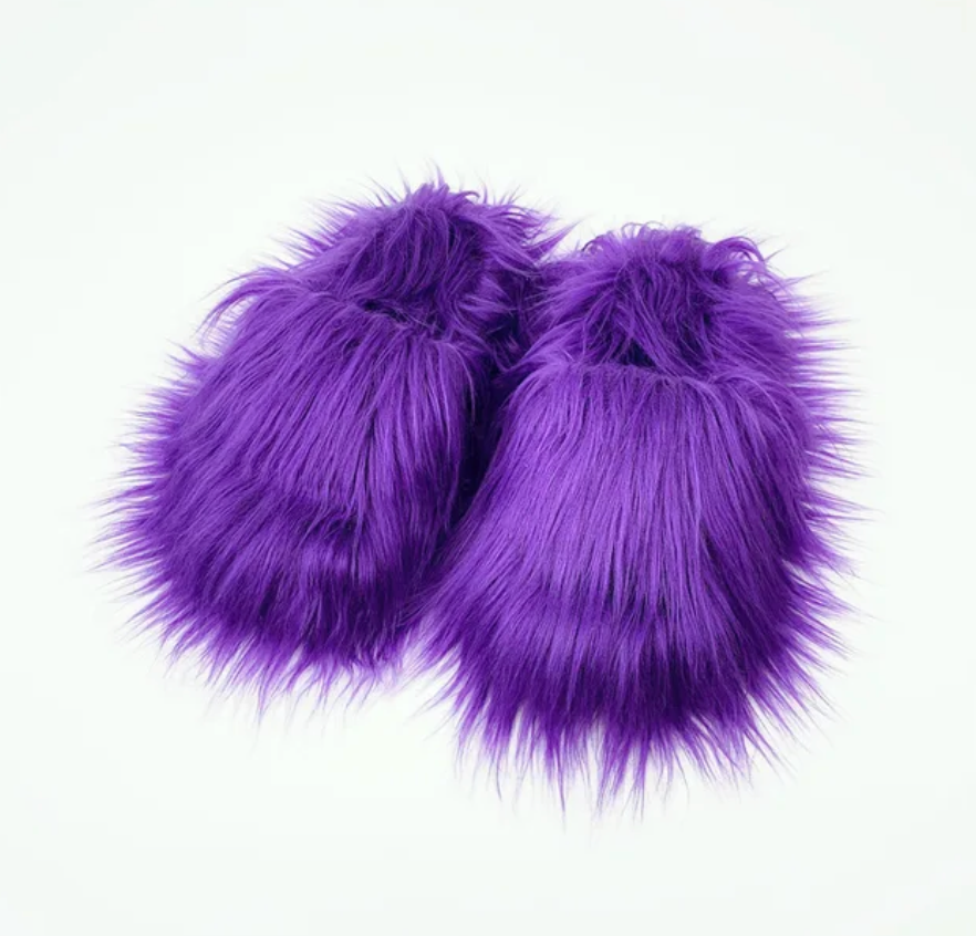 Fashion cotton Open toe slippers Woman Trending Furry Style Shoes