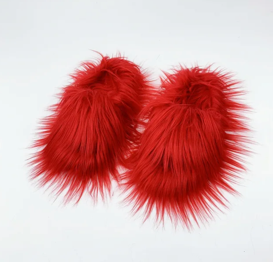 Fashion cotton Open toe slippers Woman Trending Furry Style Shoes