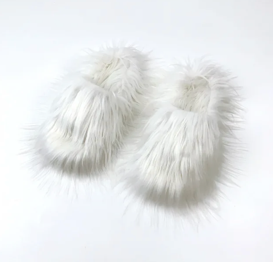 Fashion cotton Open toe slippers Woman Trending Furry Style Shoes