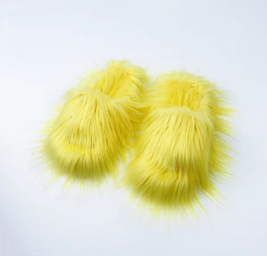 Fashion cotton Open toe slippers Woman Trending Furry Style Shoes