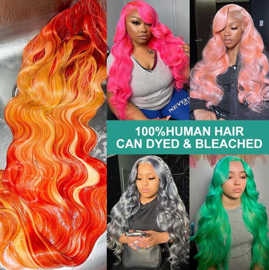 🔥613 HD Lace Human Hair Body Wave 13X6 180 Density Closure Blond Wig