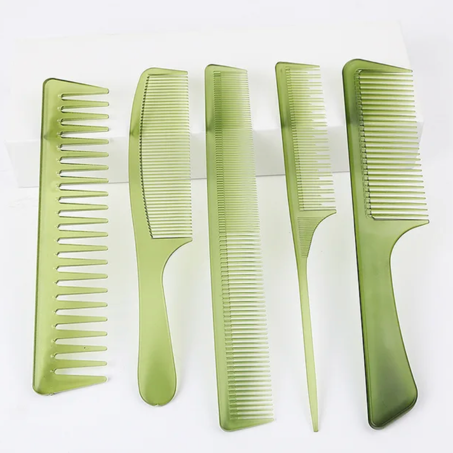 5 Pcs Comb Set Semi Transparent Cute Design ProfessionalHair Tools Accessory