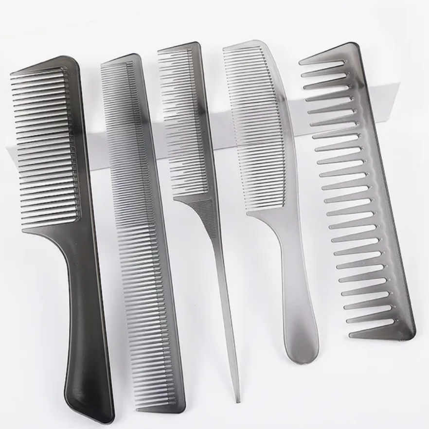 5 Pcs Comb Set Semi Transparent Cute Design ProfessionalHair Tools Accessory