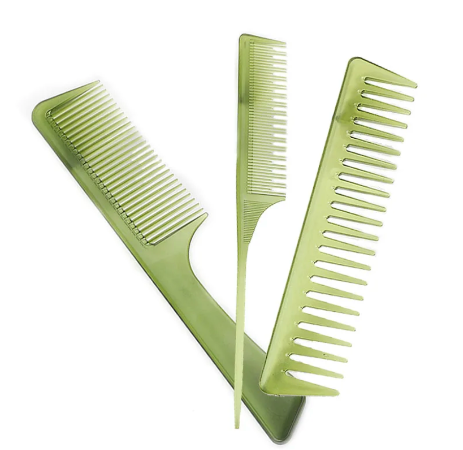5 Pcs Comb Set Semi Transparent Cute Design ProfessionalHair Tools Accessory