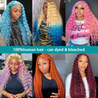 Deep Wave Blond Colored 180% Density Human Hair Lace Front Wig
