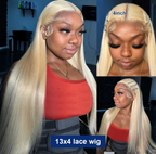 🔥 Straight Human Hair 613 Blond wig HD Lace 13x4 13x6 Closure Density Wig