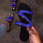 Woman’s Summer Sandals Beach Rhinestone Strap Ladies Fashion Slides Trending Fashion Shoes
