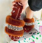 Woman’s Trending Design Summer Fashion Crystal Rhinestone Fluffy Graphic Slippers