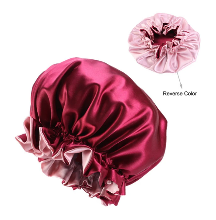 Reversible Solid Color Double Sides Sleeping Nightcap Bonnet Headwear