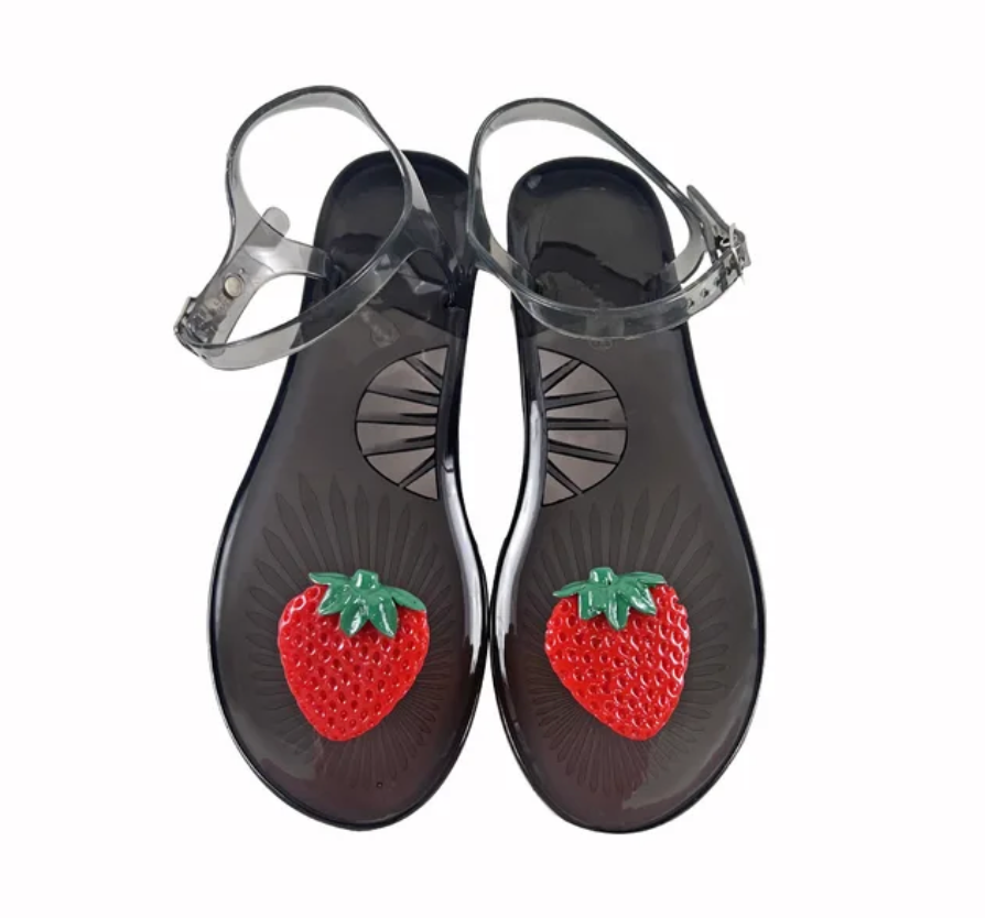 Summer Trending Fruit jelly Slides Fashion Pool Beach Strap Flip Flop Outdoor Non-slip Buckle Sandals