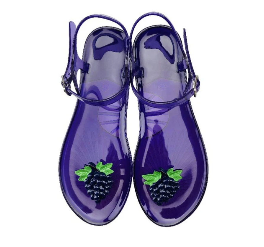 Summer Trending Fruit jelly Slides Fashion Pool Beach Strap Flip Flop Outdoor Non-slip Buckle Sandals