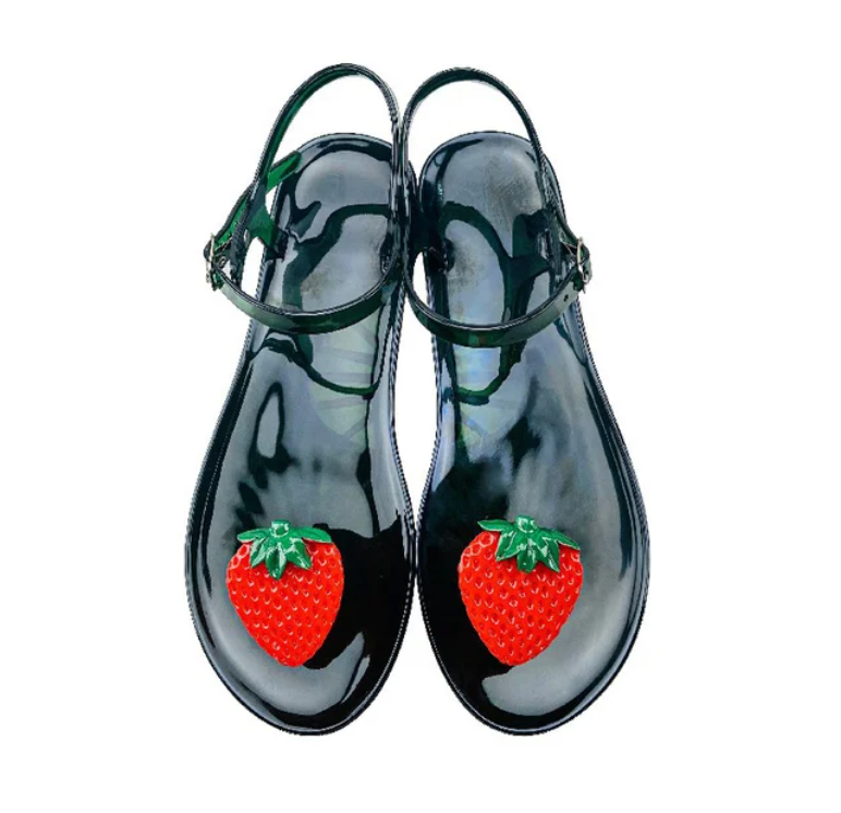 Summer Trending Fruit jelly Slides Fashion Pool Beach Strap Flip Flop Outdoor Non-slip Buckle Sandals