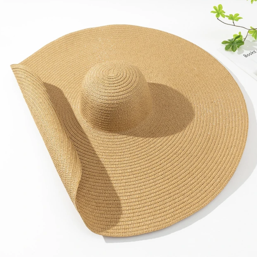 Oversized Woman’s Summer Sunhat Trending Straw Shade Sun Protection Fashion Headwear
