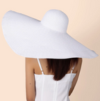 Oversized Woman’s Summer Sunhat Trending Straw Shade Sun Protection Fashion Headwear