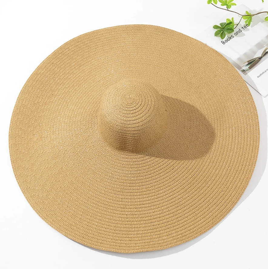Oversized Woman’s Summer Sunhat Trending Straw Shade Sun Protection Fashion Headwear