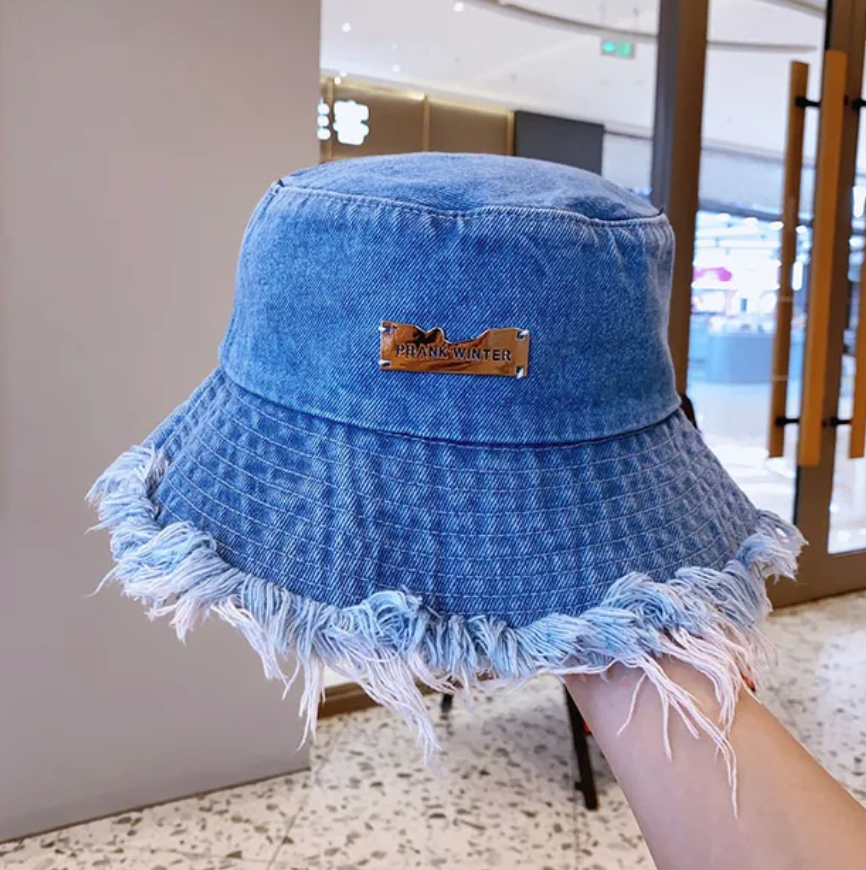 Distressed Denim Bucket Hat Fashion Outdoor Fisherman’s Summer Headwear Cap