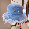 Distressed Denim Bucket Hat Fashion Outdoor Fisherman’s Summer Headwear Cap