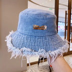 Distressed Denim Bucket Hat Fashion Outdoor Fisherman’s Summer Headwear Cap