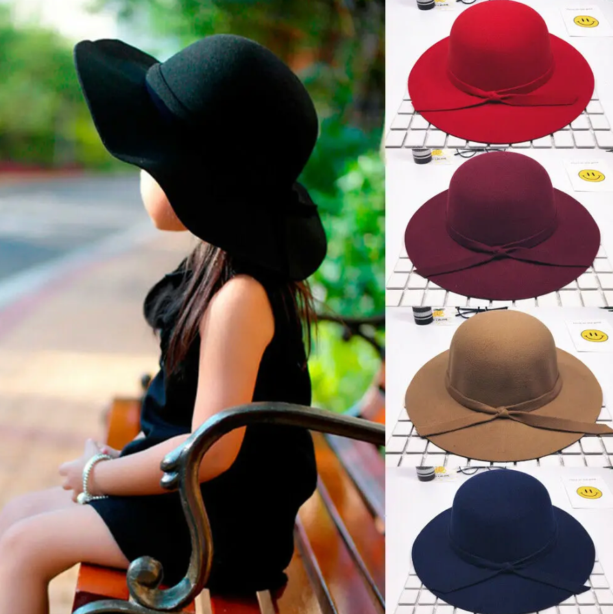Childrens Summer BowKnot Beach Sun Protection Hat Fashion Cap