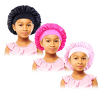 3 Pcs Solid Color Childrens Night Hair Protection Sleeping Bonnet Cap