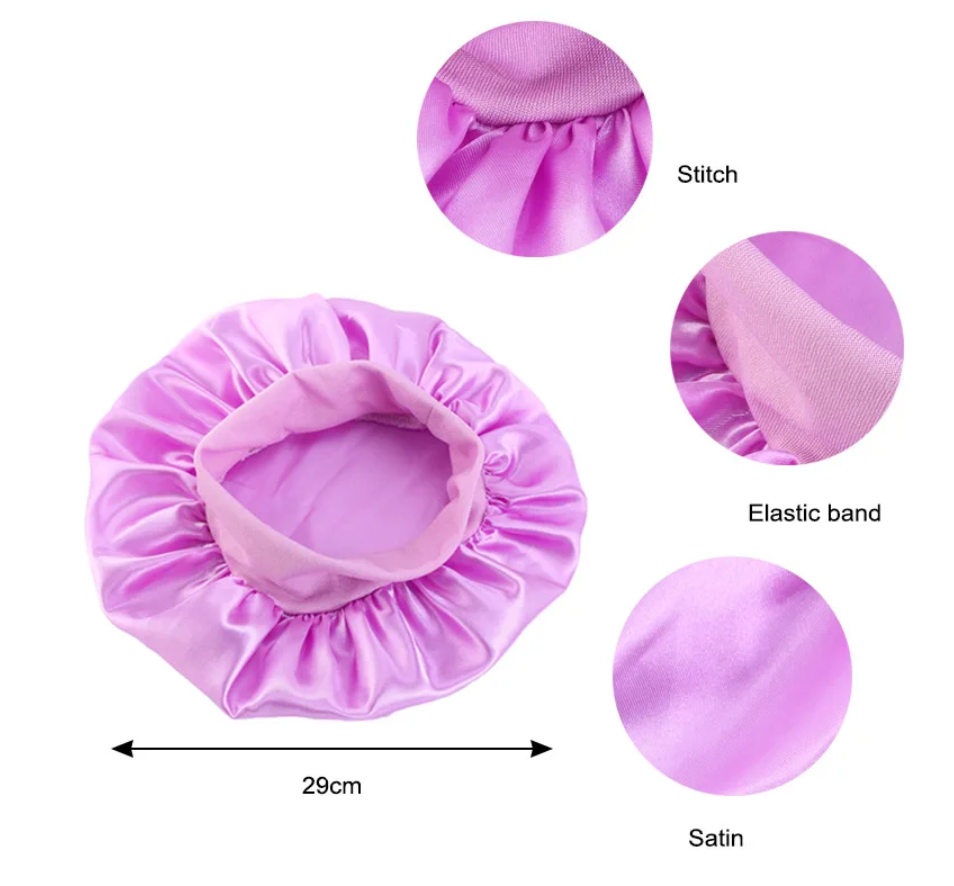 3 Pcs Solid Color Childrens Night Hair Protection Sleeping Bonnet Cap