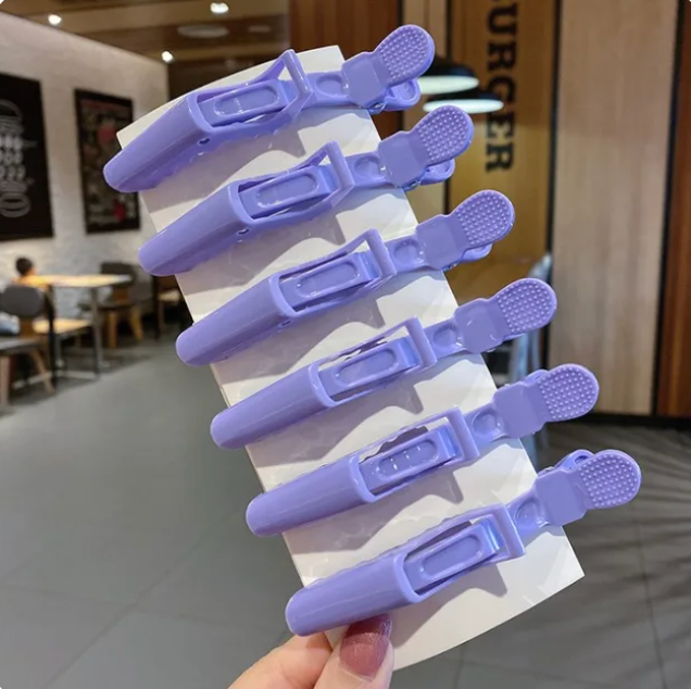 6 Pcs Alligator Hair Clip Salon Hair Accessory Solid Color Hair Pins Style