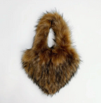 Plush Womans Handbag Heart Faux Fur Shoulder Bag Hand bag Love Tote Bag