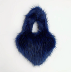Plush Womans Handbag Heart Faux Fur Shoulder Bag Hand bag Love Tote Bag