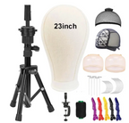 Mannequin Canvas Wig Styling 21-24 Inch Head Stand Styling Accessory Kit
